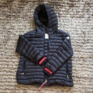 Moncler Navy Blue Jacket with Red Accent